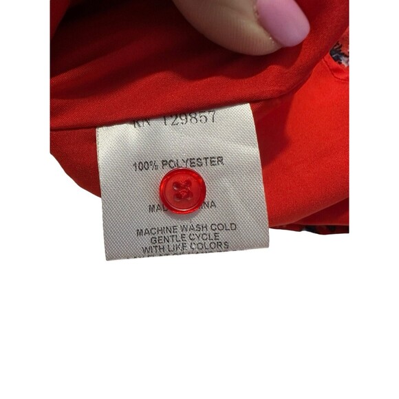 The Shirt Rochelle Behrens Size XS Floral Button Down Red Lagenlook #E4-1 - Picture 6 of 8
